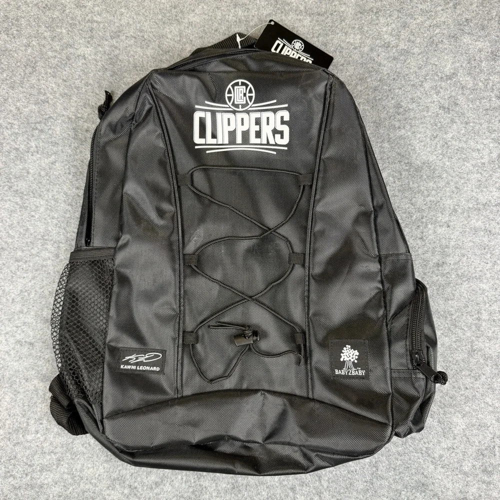 LA Clippers Kawhi Leonard Baby2Baby Backpack Black NBA Basketball School Gym Bag